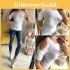 Stylish Women Short Sleeve Off Shoulder Lace Splice Blouse For Casual And Formal Wear