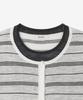 BASIKA Striped Layered Henley Neck Knit (White)