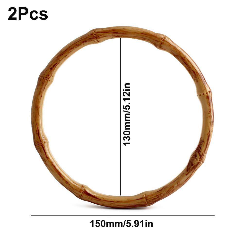 DIY Craft Projects Round Bamboo Handbag Handle Plastic Retro Bag Handle Beach Bag Handles