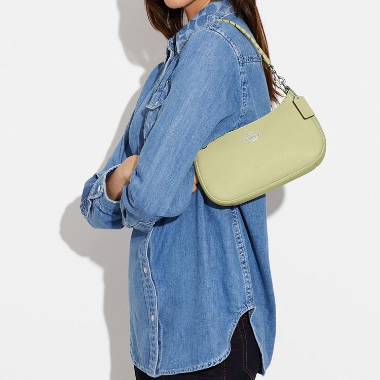 New COACH Teri Cow Leather Handbag, Shoulder Bag Medium Size Women's Lime Green CA240-SVM97