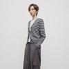 Broadcast Simple V-Neck Striped Long Sleeve Knit Top