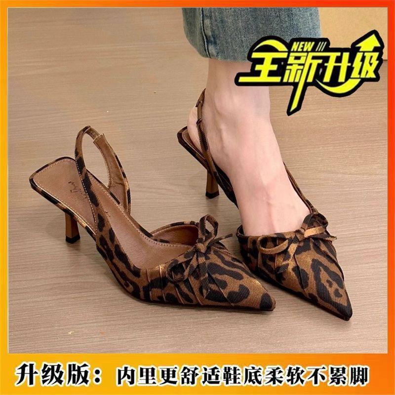 Pointed single shoes early spring evening shoes high heels fairy shoes bow high heel sandals bag head sandals