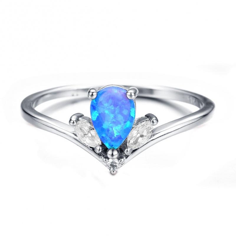 

Wishins Wind s Water Drop Shaped Opal Edge Diamond Ring Exquisite Simple Jewelry no. 10