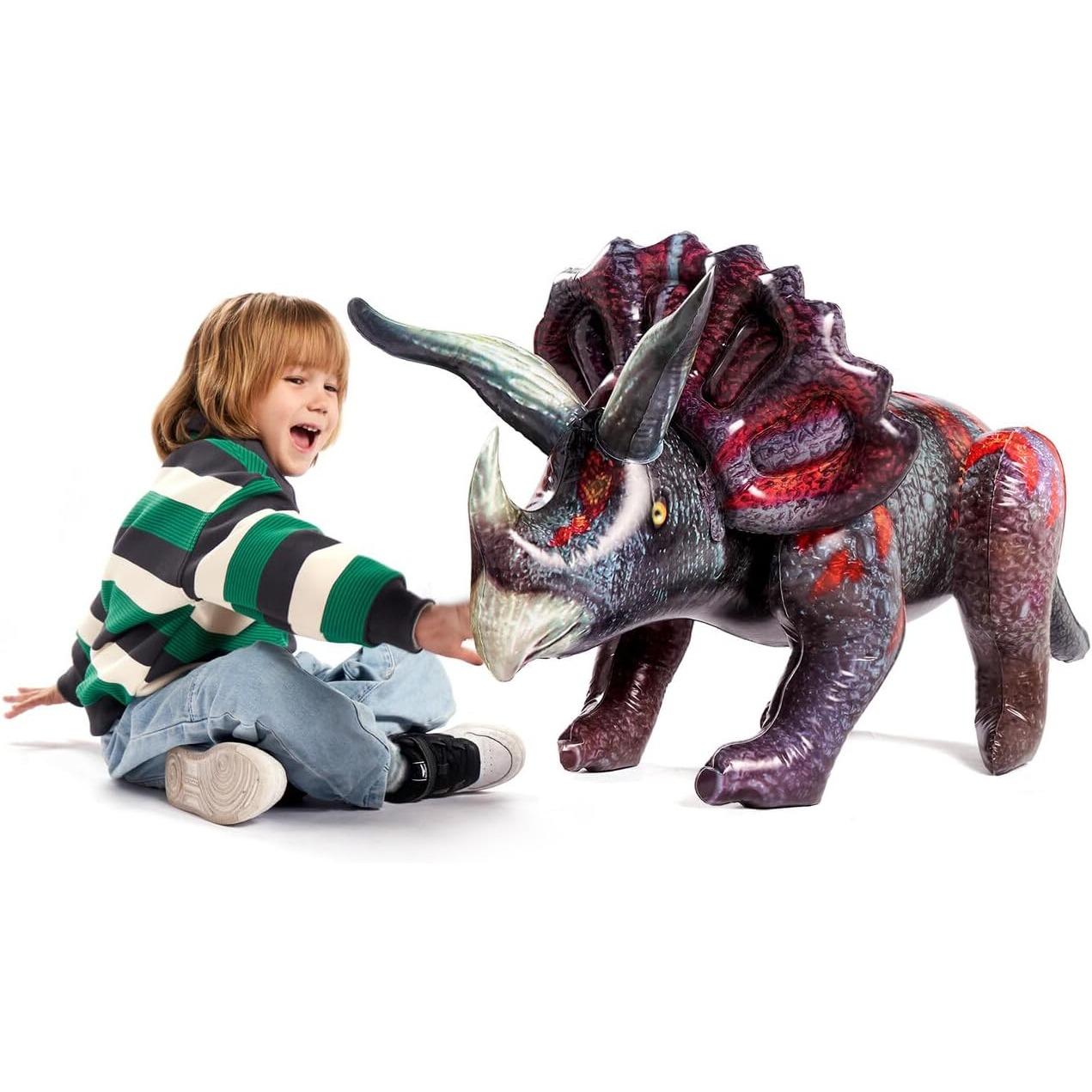 

JOYFY 43 Надувная игрушка динозавр Трицератопс Украшения для вечеринки для детей и взрослых Вечеринка по случаю дня рождения Подарок на день рождения Рождество