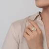 Tancise Creative Daisy Ring Female Deluxe Inlaid Zircon Fashion Elegant Flower 925 Sterling Silver.