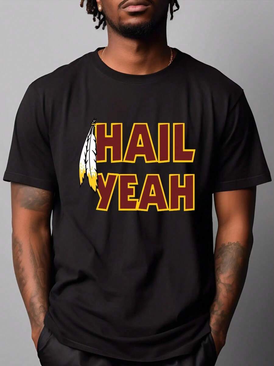 

Unisex s Washington Football Fan T-Shirt - Bold Red HAIL YEAH Tee M