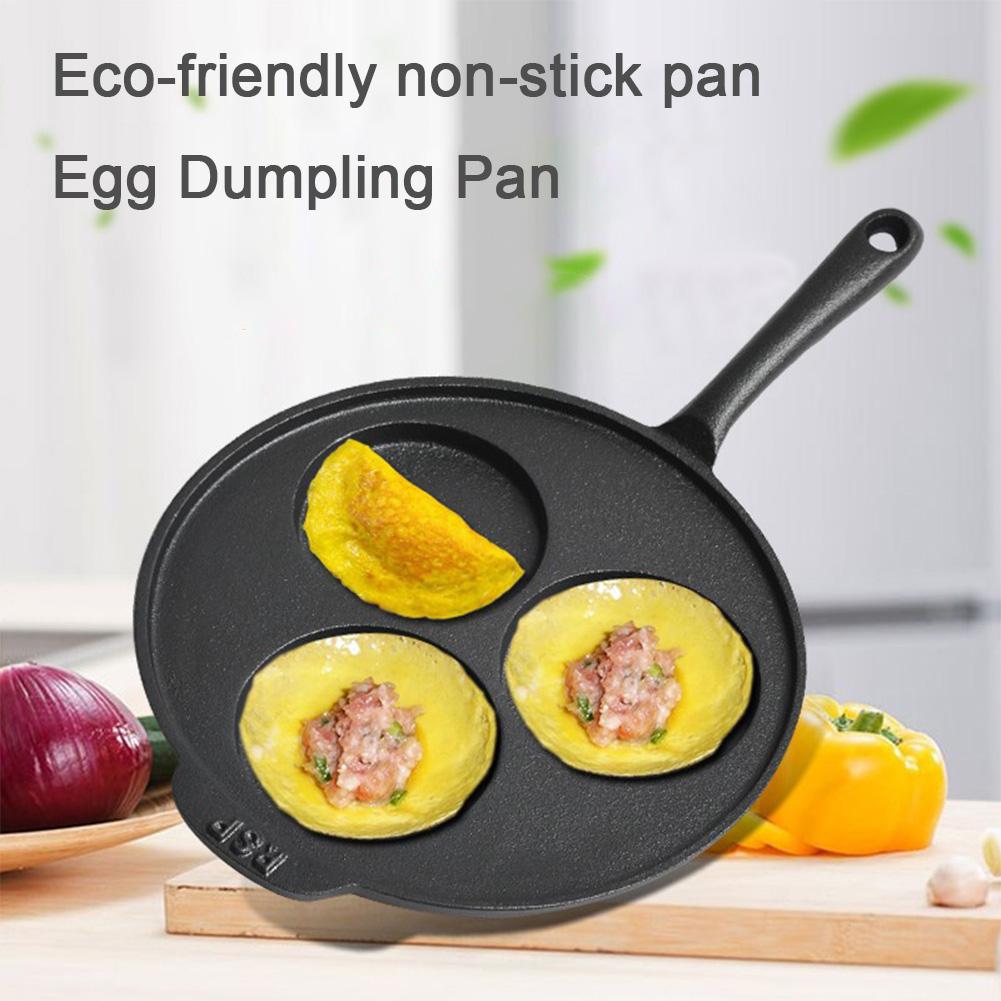 Cast Iron Pancake Pan Nonstick 3-Cup Skillet 9 Inch Frying Pan for Gas Stove Induction Cookware