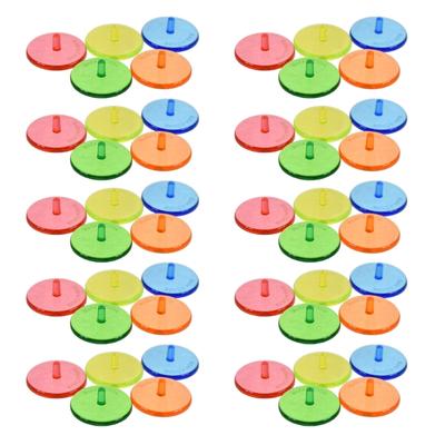 50Pcs Golf Balls Mark Position Markers Mixed Colors Clear Plastic Golf Balls Marker Flat Round Golf Balls Markers Enduring
