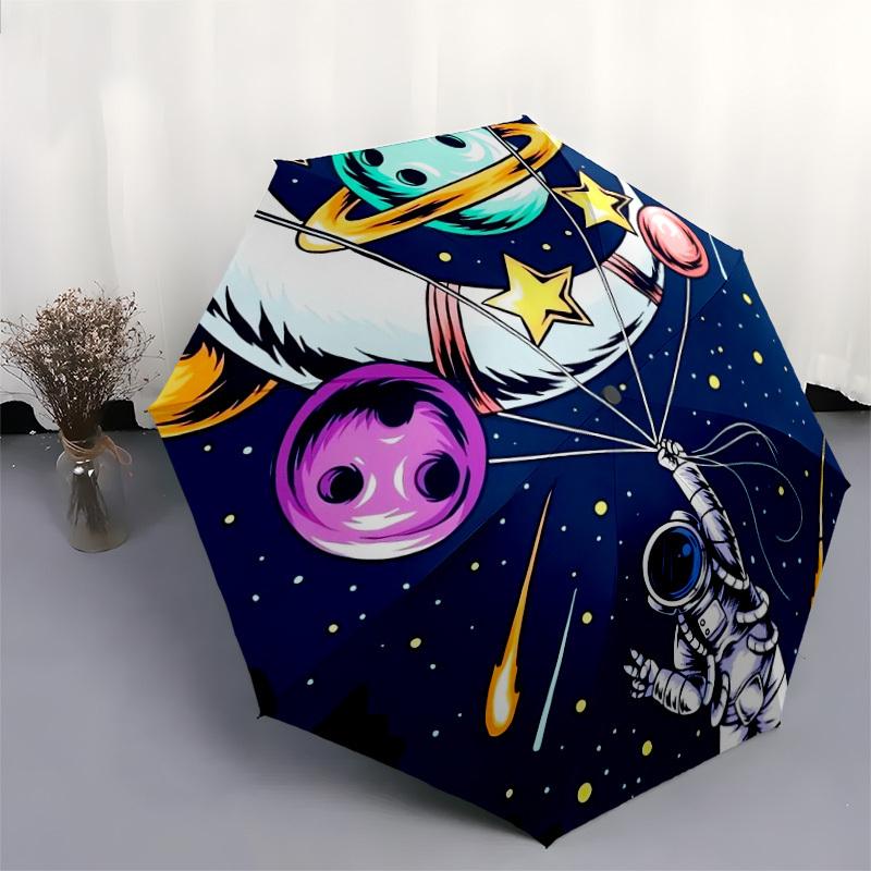 1pc Space Balloon Adventure Umbrella with Plastic Handle,Suitable for All Seasons Home Travel Outdoor UmbrellaDD191