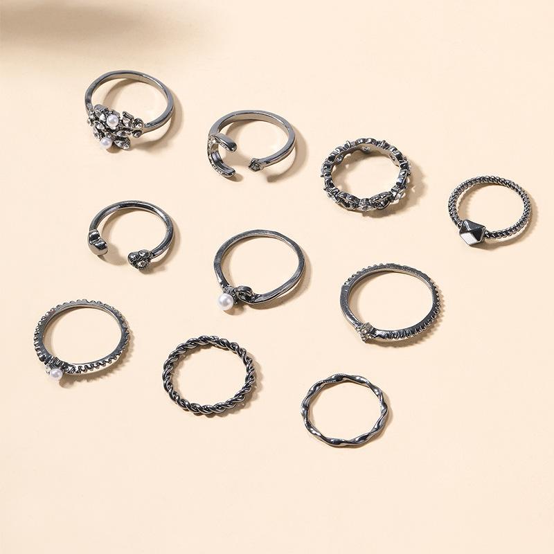 Full Diamond Rings, Jewelry Ins Wind Star Jewelry Women's Niche Light Luxury Ring Set Accessories