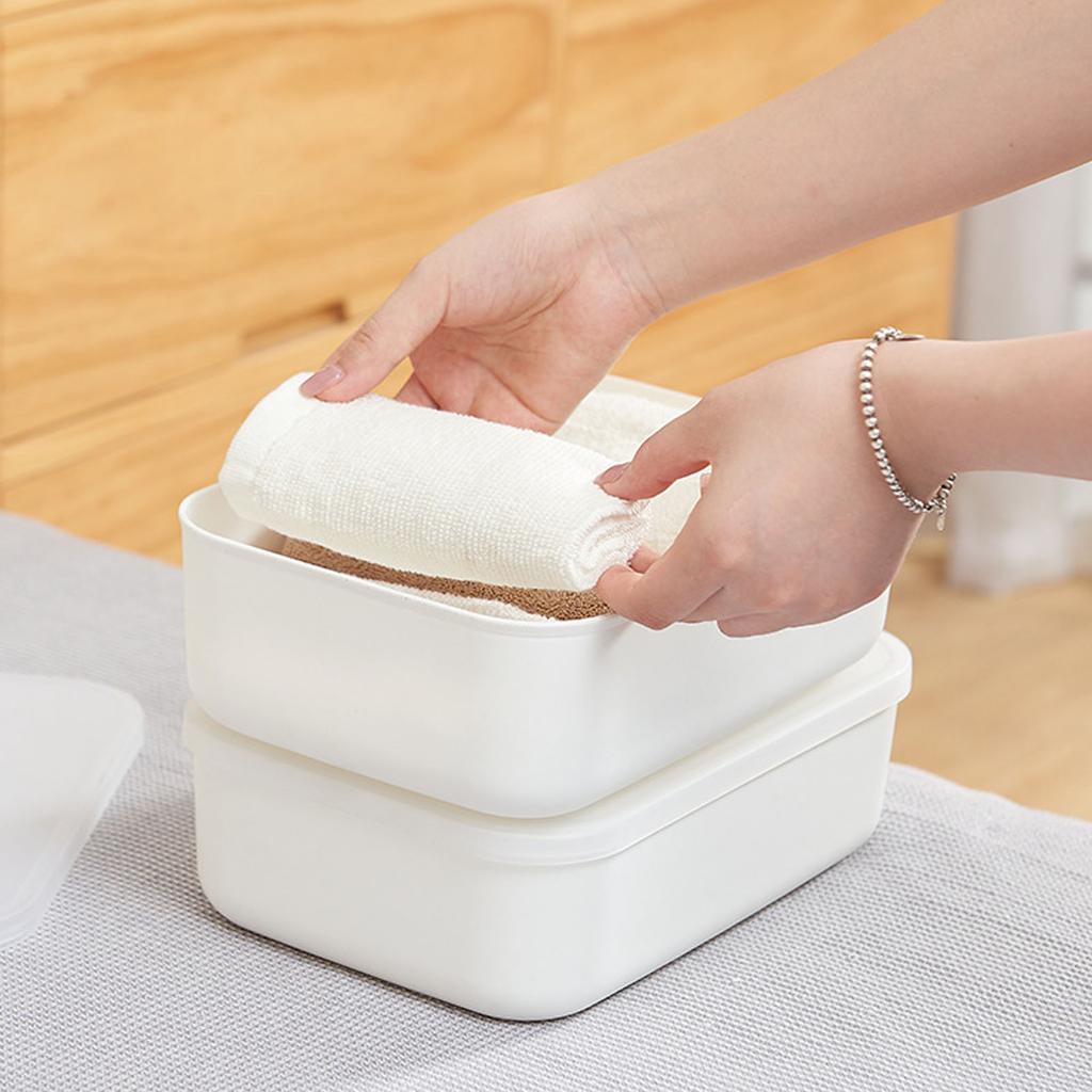 Desktop Storage Box PP Large Capacity Waterproof Modern Desk Organizer Storage Container with Lid for Bedroom Office