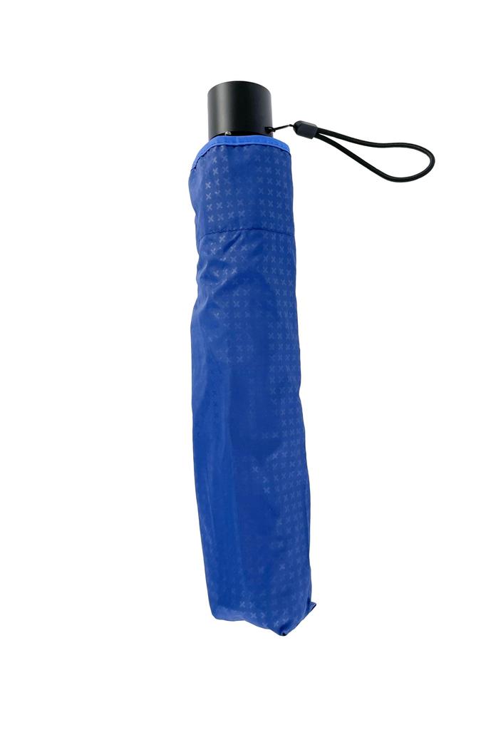 Rose Industries 65cm Blue Frame Mini Folding Embossed Blue 61654812 Umbrella,
