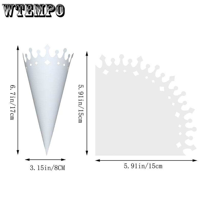 WTEMPO Crown-Shaped Confetti Paper Cones Hollow-out Decorative Paper Tubes Perfect for Party Favors Wedding Celebrations Birthday Christmas