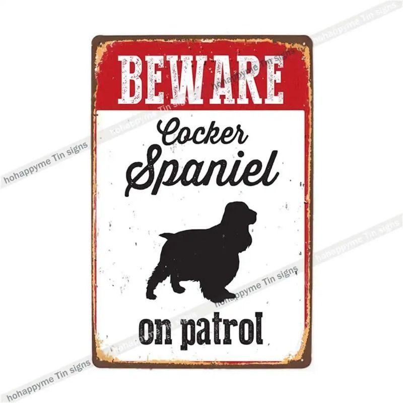 Retro Metal Sign German Shepherd Patrol Warning Decorative Plate for Home Wall 20x30cm