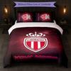 Monaco FC Custom Name Text Bedding Set 1 Duvet Cover+2 Pillowcases Soccer Logo Personalized Gift For Special Occasion Bedroom Decor