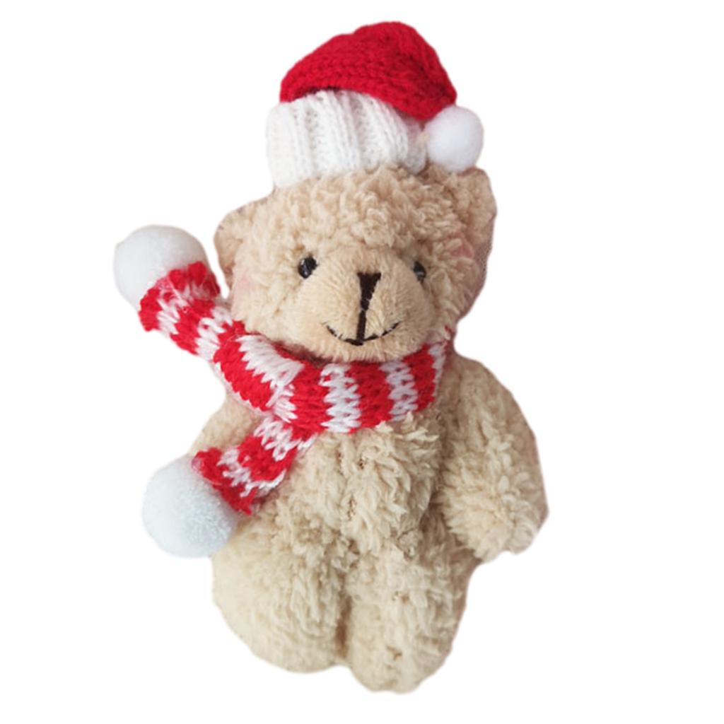 Joint Bear Cute Plush Bear Keychain Bag Ornament Women Handbag Decorations School Student Backpack Christmas Pendant