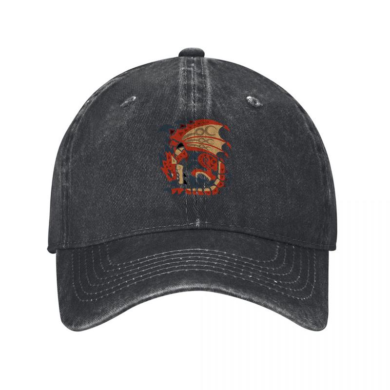 Dragon Embroidered Washed Canvas Baseball Cap Classic Black Adjustable Hat with Vintage Style Design for Everyday Wear