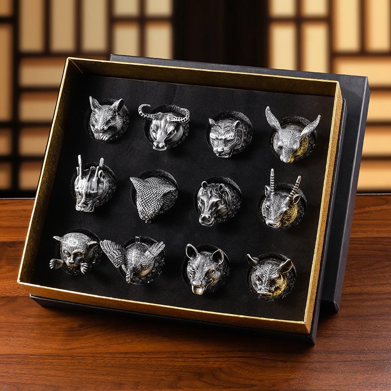 Zodiac Wine Set Baijiu Cup One Cup Strong Glass Wine Crystal Glass Small Wine Glass 1 Two Cups Can Be
