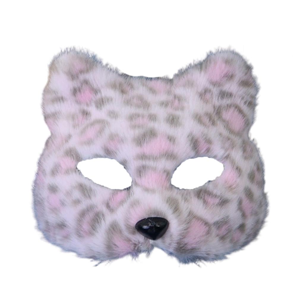 Maschera di Volpe Lupo Peluche Gatti Maschera Mezza Faccia Maschera per Occhi Volpi Gatti Lupo Costume Cosplay per Halloween Mascherate