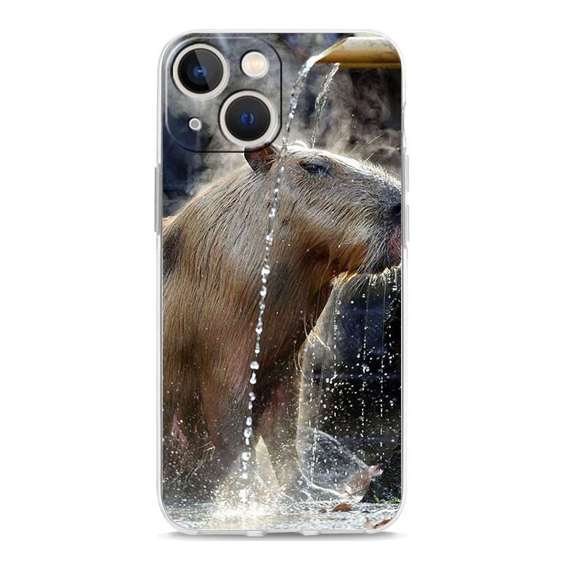 Cute Capybara Luxury Transparent Phone Case For iPhone 15 16 14 13 12 11 Pro Max XS X XR SE 7 8 Plus Clear Lens Protect Cover