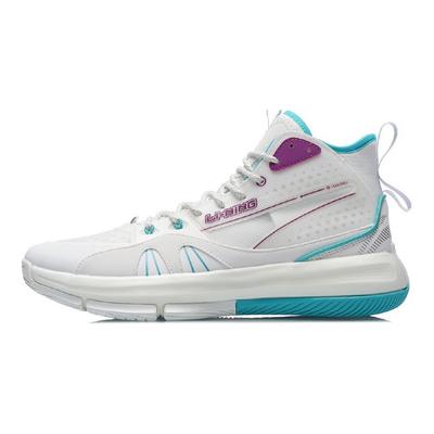 Li Ning 937 Stoßdämpfende Rutschfeste Abriebfeste High-Top Basketballschuhe Unisex Sneaker Weiß ABPR011-2