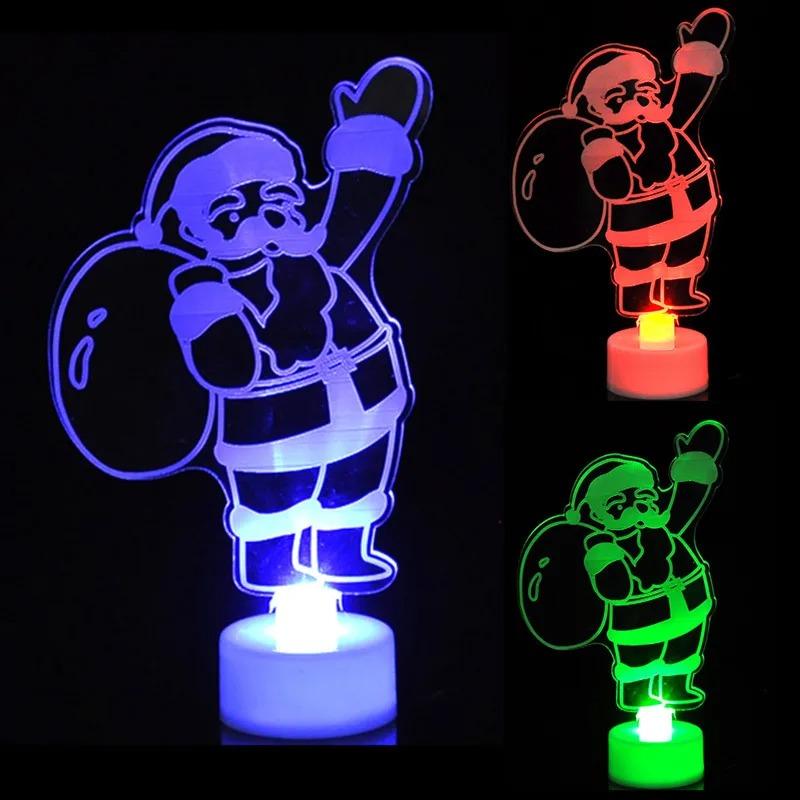 New Acrylic Christmas Night Colorful LED Decorative Lights Christmas Tree Decorations Party Supplies New Year's Products