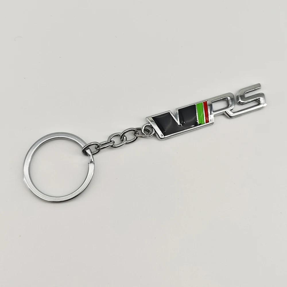 HGWE4 Metall Autoschlüsselanhänger Schlüsselanhänger Halter Auto Schlüsselanhänger Anhänger für Skoda VRS Logo Octavia RS Fabia Rapid Superb Kodiaq Auto Zubehör