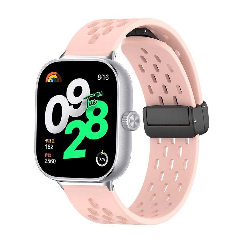 

Силиконовый ремешок для Xiaomi Redmi Watch 4/Mi Band 8 Pro с магнитной D-образной застежкой, спортивный ремешок 20 мм, браслет для умных часов Correa for Redmi watch 4 розовый