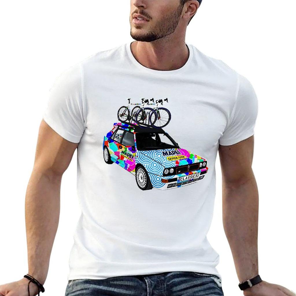 Mapei Cobbled Classics Car   Paris Roubaix Painting T-Shirt Man T Shirt Summer T Shirts for Man
