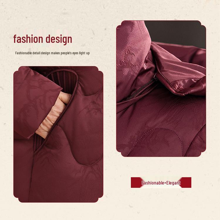 Dicke Daunenjacke für Damen: Warmer weißer Daunenmantel für ältere Menschen, festliche Winterkleidung