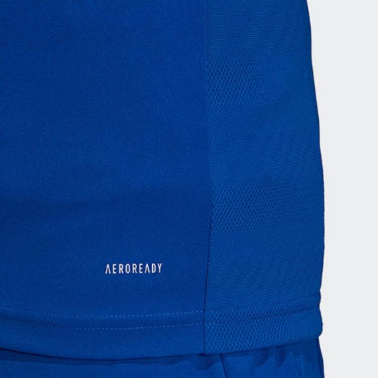 adidas Logo Print Crew Neck Long Sleeve T-Shirt Men Tops Blue DY8814
