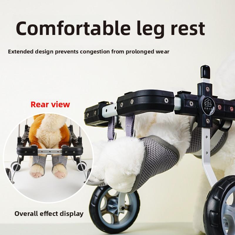 Four-Wheel Dog Wheelchair Rear Leg Support Mobility Aid for Disabled Pets Canine Rehabilitation Walker Adjustable Dog Trainings