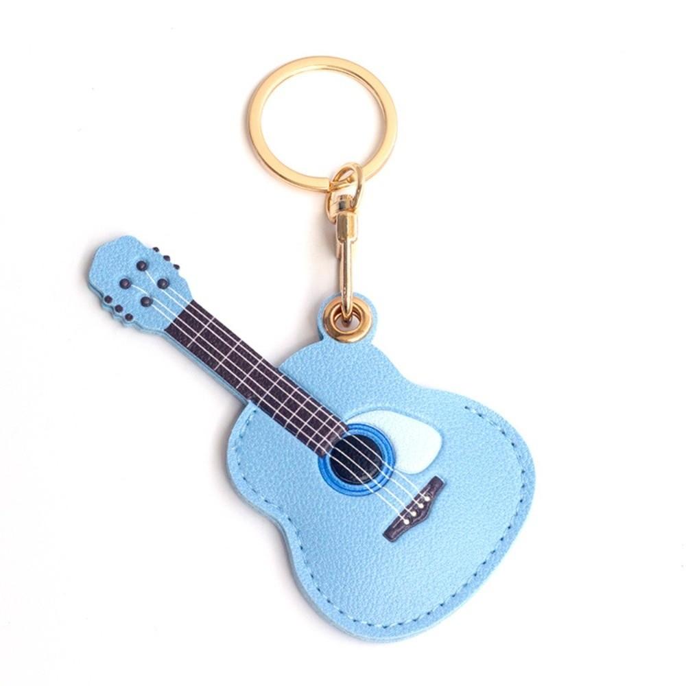 PU Leather Guitar Pendant Keyring Creative Access Control Card Keyfob  Gift for Guitar Enthusiast