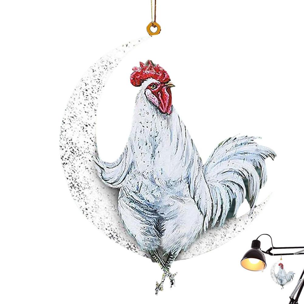 Christmas Tree Decorations Animal Hanging Ornament Sitting On The Moon Animal Pendants Car Rearview Mirror Hanging Ornaments