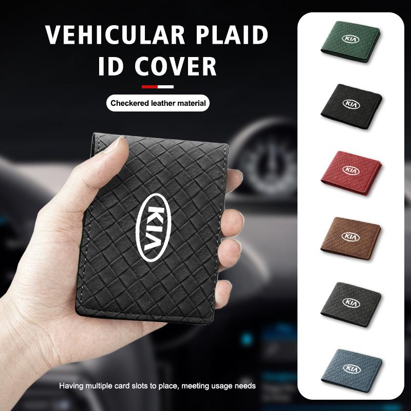 OWVZ1 Suede Car Driver License Cover Bank Card Credit Card Holder Accessories For KIA Cerato Proceed Venga Stonic Picanto Sorento