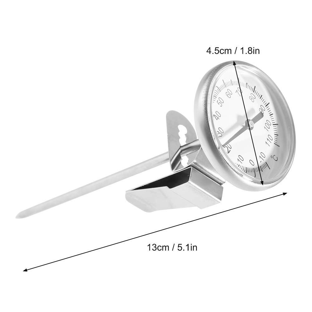 Portable Stainless Steel Cooking Thermometer for Instant Coffee, Milk, Latte, Steamed Milk, and More, with Easy-to-Clean Steel Probe, Suitable for