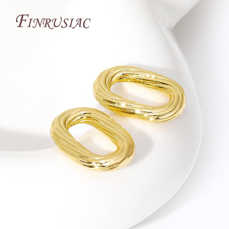 18K Gold Plated Brass Oval Twist Closed Ring Connectors High Quality DIY Jewelry Making Supplies Necklace Earrings Accessories