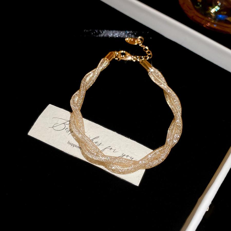 French temperament cold wind zircon star pearl bracelet light luxury bracelet sweet versatile jewelry
