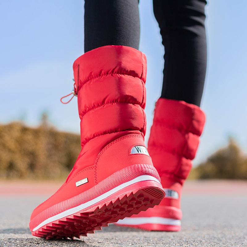 Dámské velké střední bavlněné boty zahuštěné teplé ležérní velké bavlněné boty zimní boty do sněhu Protiskluzové a voděodolné