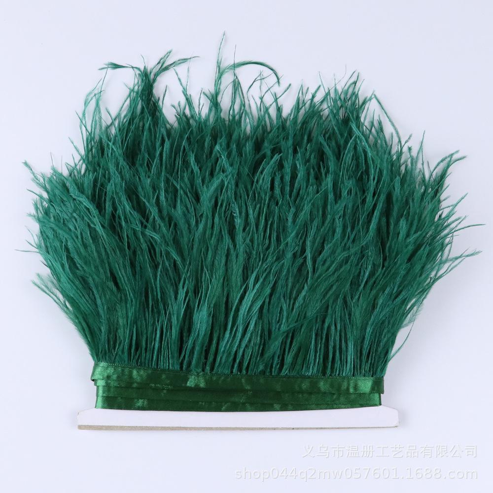 8-10Cm Ostrich Trim Khaki Feather Ribbon Fringe For Sewing High Quality Plumas Crafts Costumes Party Decoration