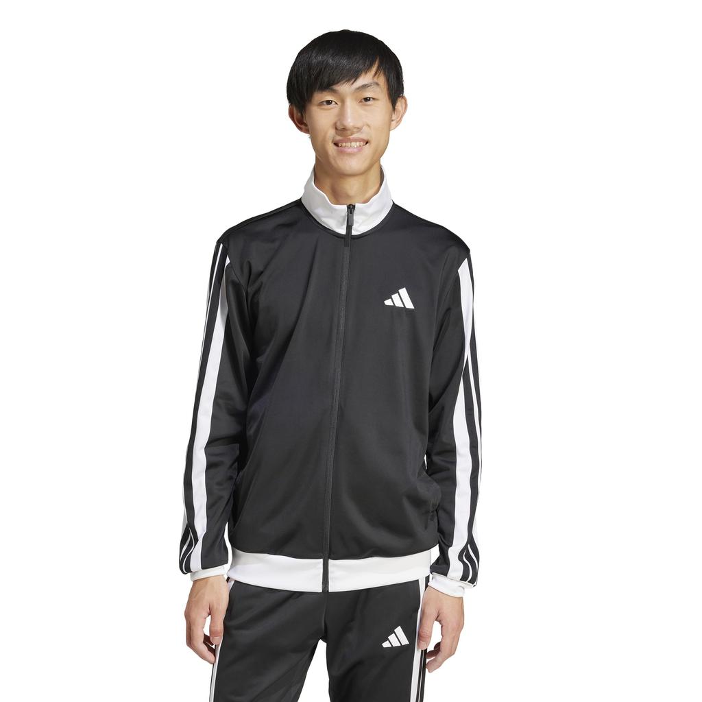 Adidas Tricot Regular Fit Colorblock Track Jacket Black Size Men's 3-Stripes KQI85, (JI8838), J/XL
