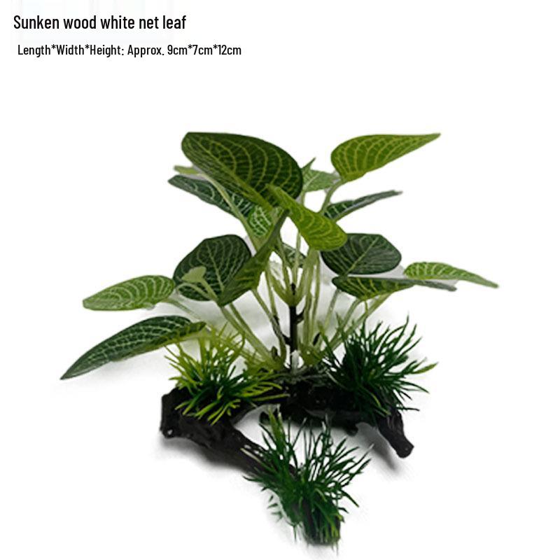 Aquarium Decoration: Simulated Driftwood, Seaweed, and Silk Leaves Ornaments
