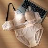 Womens Lace Bra Set Push Up Small Bust Non-Empty Cup Soft Support Adjustable