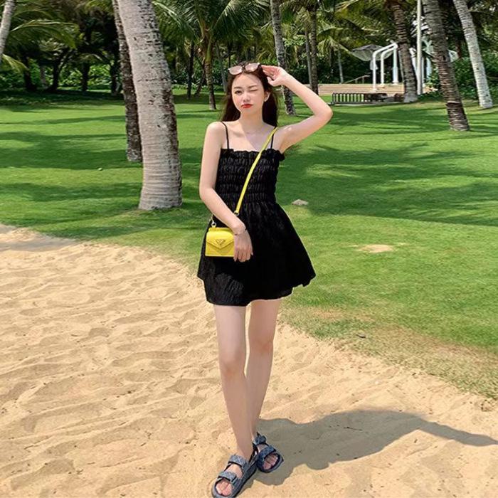 

Юбка на подтяжках Fairy Forest Summer 2024 — утягивающее платье на одно плечо для женщин Small чёрный