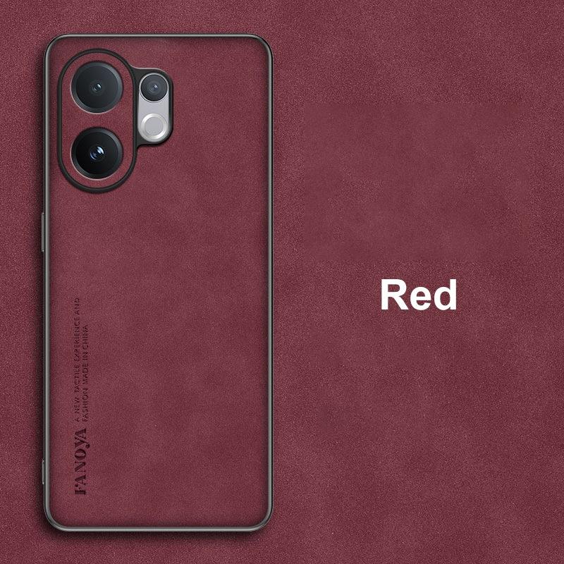 

Для Vivo V60 5G Чехол Роскошный Чехол для телефона из ПУ кожи Для VivoV60 5G Задняя крышка Матовый ТПУ Силикон Ударопрочный Полная защита Коке For Vivo V60 5G красный