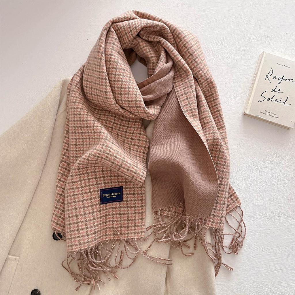 100 Color Autumn Winter Classic Plaid Scarf Women Cashmere Tassels Scarves Thickened Warm Shawl Windproof Pashmina Neckerchief
