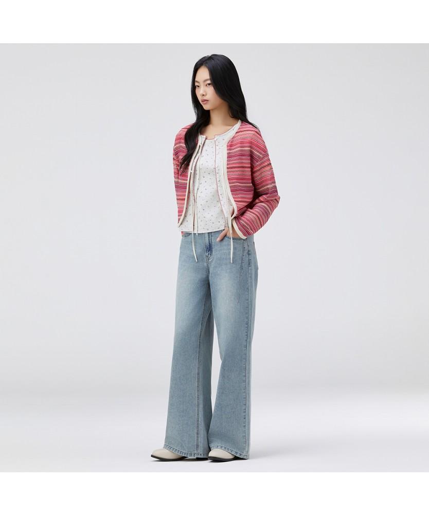 THURSDAY ISLAND Striped Tie Blouse_T262Mbl132W