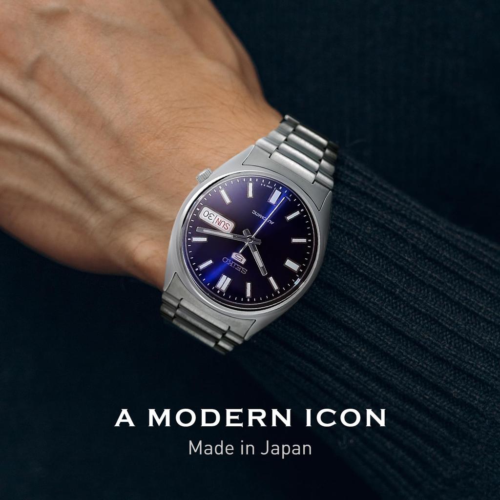 SEIKO 5 Automatic Watch Model SNXS77K Skeleton Back Navy Made in Japan Imported Men's Design