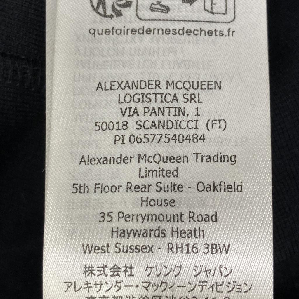 Alexander McQueen Black 23 Years 688715QTAAB Paint Logo Pullover Hoodie tops M blackUsed