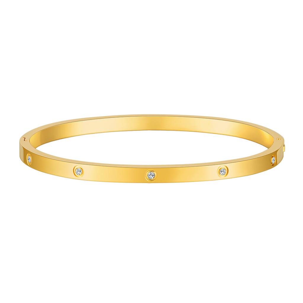 Classic Luxury Crystal Bracelet Bangles for Women Stainless Steel Silver Color Waterproof Jewelry Gifts for Girlfriend Mom Wife